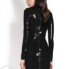 Latex High Collared Dress