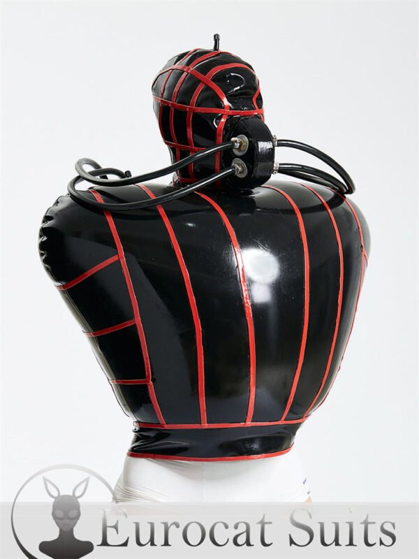 Black Sexy Latex Inflatable trim is Red outer thickness is 0.8mm