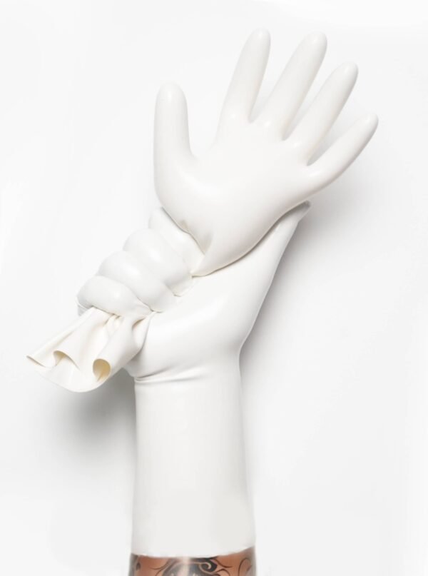 fetish  latex gloves Short, Stretchy and Body Safe rubber Gloves chlorined 0.4mm