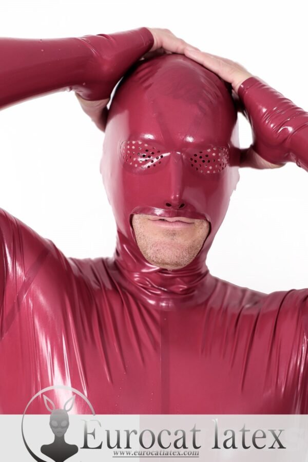 eurocat latex Male Mouth-Entry Gimp Suit with Sheath