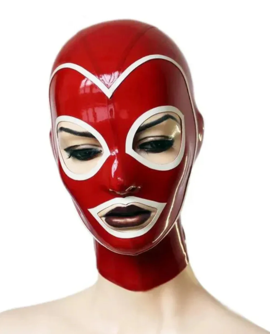 Latex Rubber Hood with trimmed face and zipper