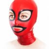Latex mask with back zipper and contrasting eyes and mouth