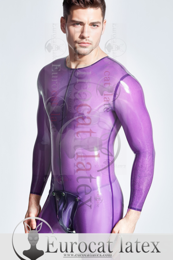 eurocat latex Male Codpiece Neck Entry Catsuit