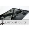 Latex hood fetish wear vacuum cube Rubber Mask Eyes Club Cosplay black