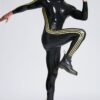eurocat latex Male 'Triple-Striper' Shoulder-Zipper Catsuit