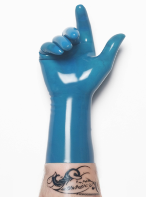 Translucent Blue Classic Short Molded Latex Gloves