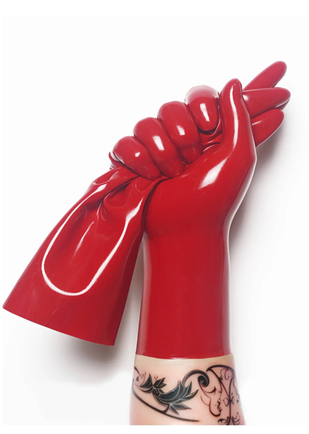 fetish  gloves Short, Stretchy and Body Safe rubber Gloves chlorined 0.4mm