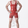 latex Male Zipperless Short Leg Singlet Suit