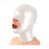 Latex Mask Hood Half Cover Eye Face with Zipper Handmade for Party Bodysuit