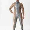 Male 'Silver Sleek' Front-zip Catsuit