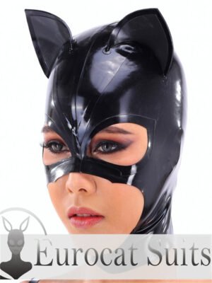 eurocat Latex Hood Rubber Fetish Wear Cosplay catsuits CAT MASK