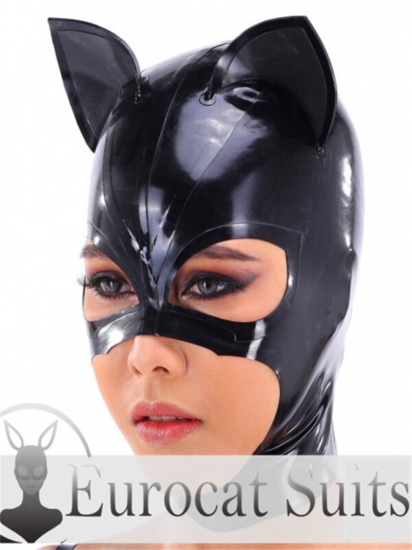 eurocat Latex Hood Rubber Fetish Wear Cosplay catsuits CAT MASK