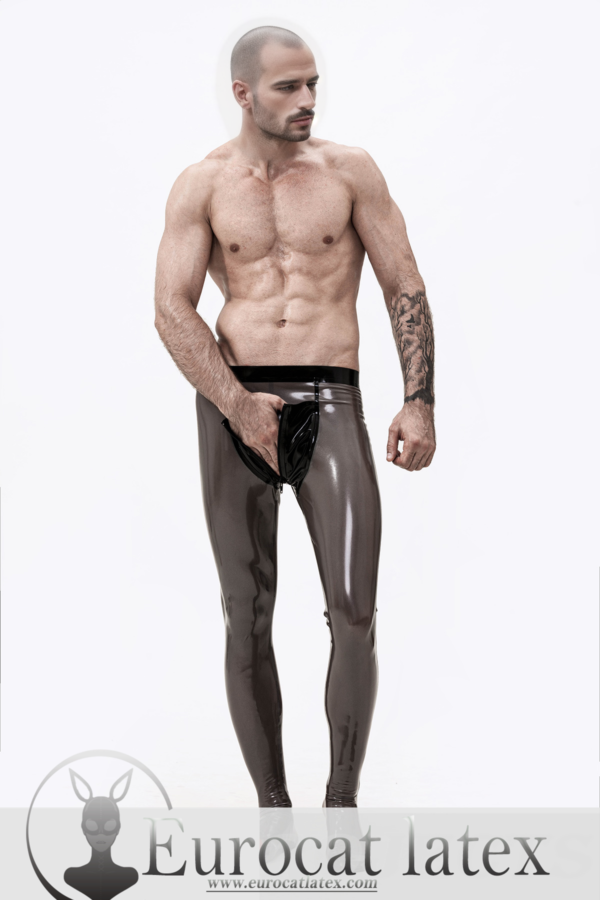 eurocat latex Male Transparent rubber Pouch-Front Leggings/Tights
