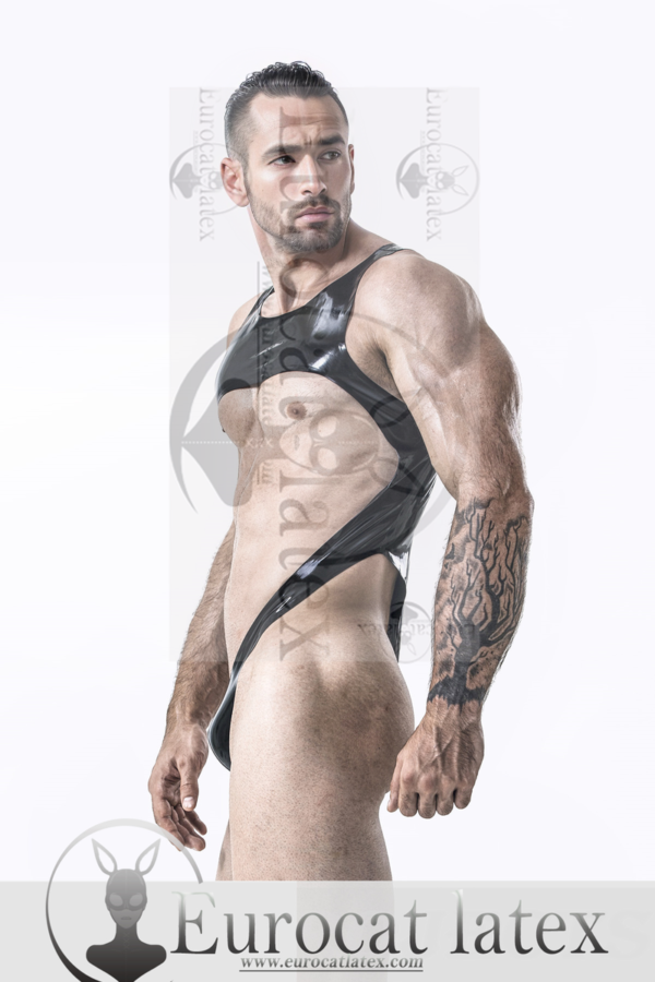 eurocat latex Male Thong & Chest Harness