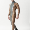 Male 'Silver Sleek' Front-zip Catsuit