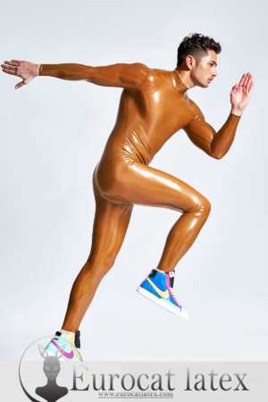 eurocat latex Male Zipless Pouch-front Neck Entry Catsuit