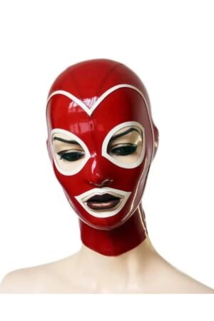 Latex Rubber Hood with trimmed face and zipper