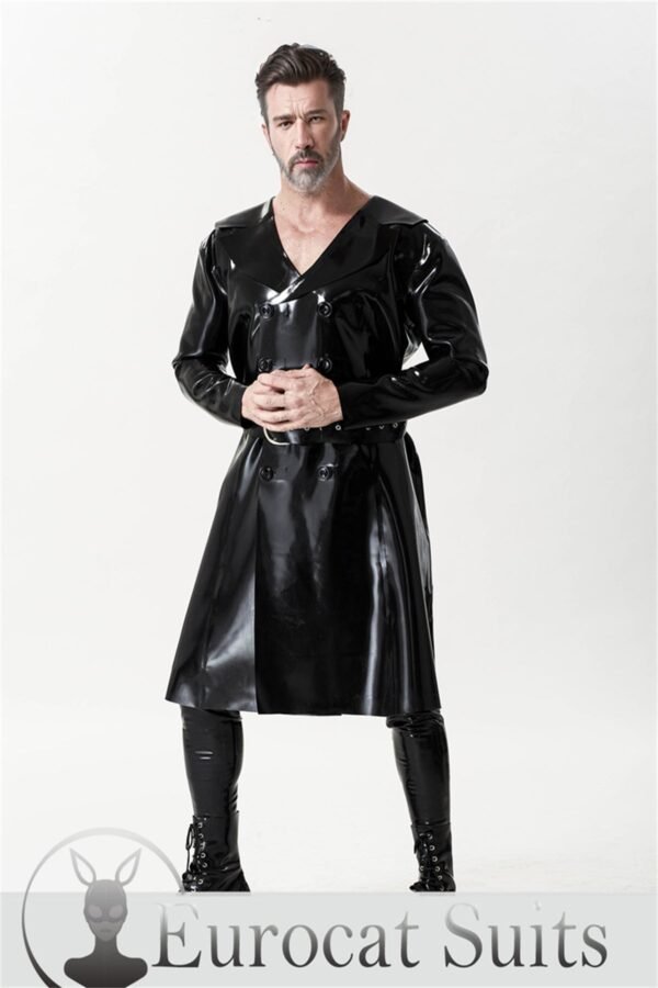 eurocat latex Male ' The Swinger' Double-Breasted Overcoat