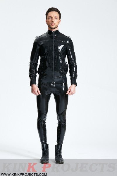 eurocat latex Male Bomber Style Jacket