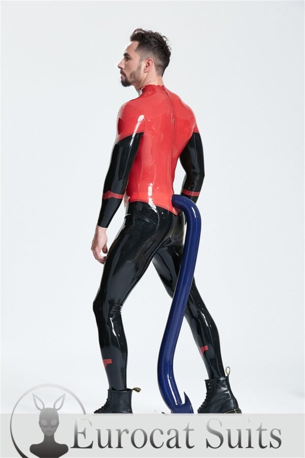 eurocat latex Male 'Devil-May-Care' Inflated Tail Catsuit