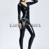 latex See-through Chest V-Neck Catsuit