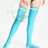latex Light Blue handmade rubber stockings