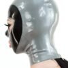Latex Hood 2-color with contrast trim and zipper