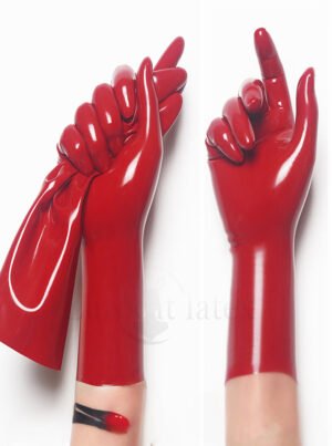 fetish gloves Short, Stretchy and Body Safe rubber Gloves chlorined 0.4mm