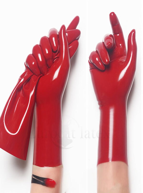fetish gloves Short, Stretchy and Body Safe rubber Gloves chlorined 0.4mm