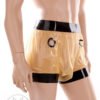 Latex short men pants rubber trousers Bizarre golden shower latex pants