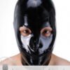 eurocat Male Latex Hood Rubber Fetish Wear Cosplay catsuits MASK EYES OPEN & MOUTH ZIP MAJ