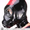 eurocat Male Latex Hood Rubber Fetish Wear Cosplay catsuits GASMASK
