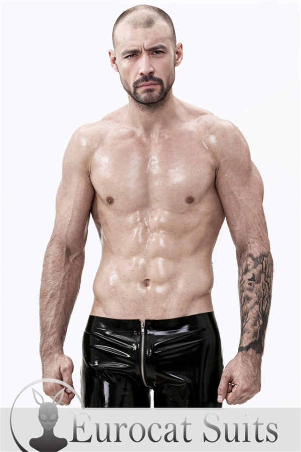eurocat latex Male Through-Zip Short Shorts
