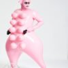 eurocat Male Latex sexy Unisex Inflatable Pig Suit main color is  Bubblegum Pink