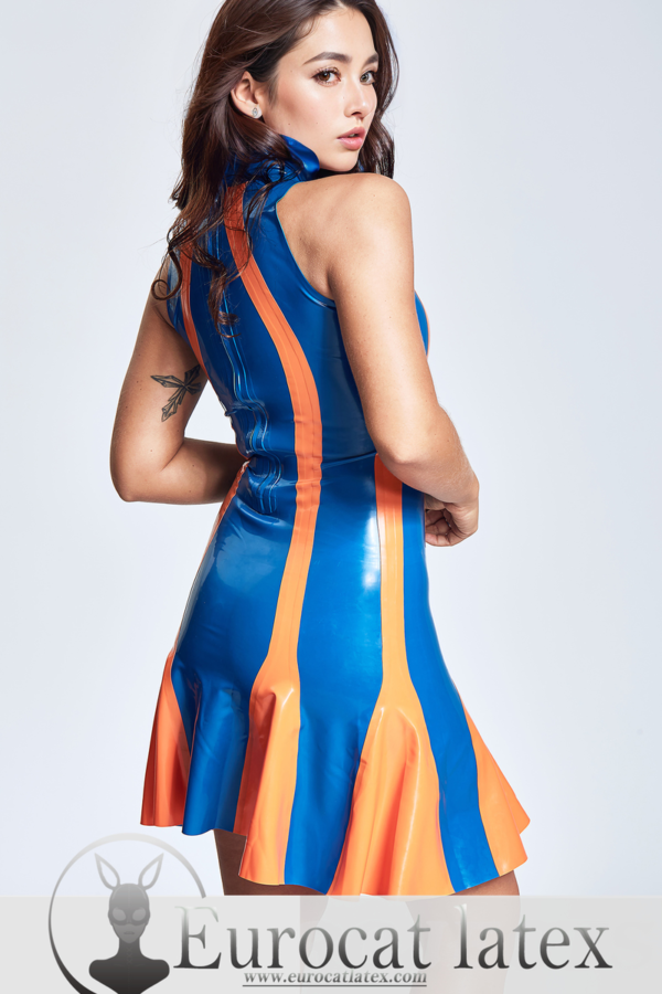 latex 'Filippa' Flared Skirt Sleeveless Mini Dress