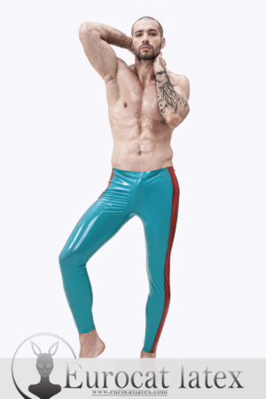 eurocat latex Male Wide-Striped Ankle-Length Leggings