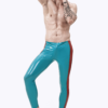 latex Male Wide-Striped Ankle-Length Leggings handmade