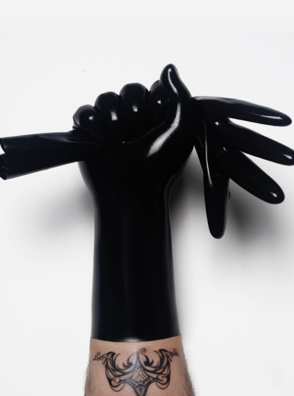 fetish latex Black Classic Short Molded Latex Gloves