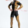 eurocat latex Male 'Blazing Gold' Back Zip Catsuit
