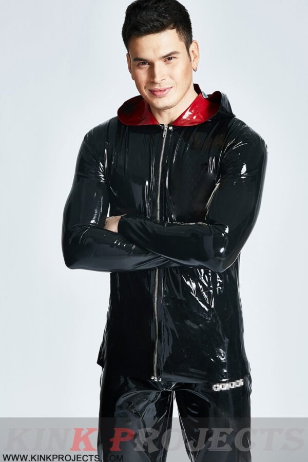 eurocat latex Male Hooded Windbreaker Jacket