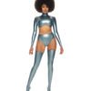 Stockings Stella latex Metallic Blue