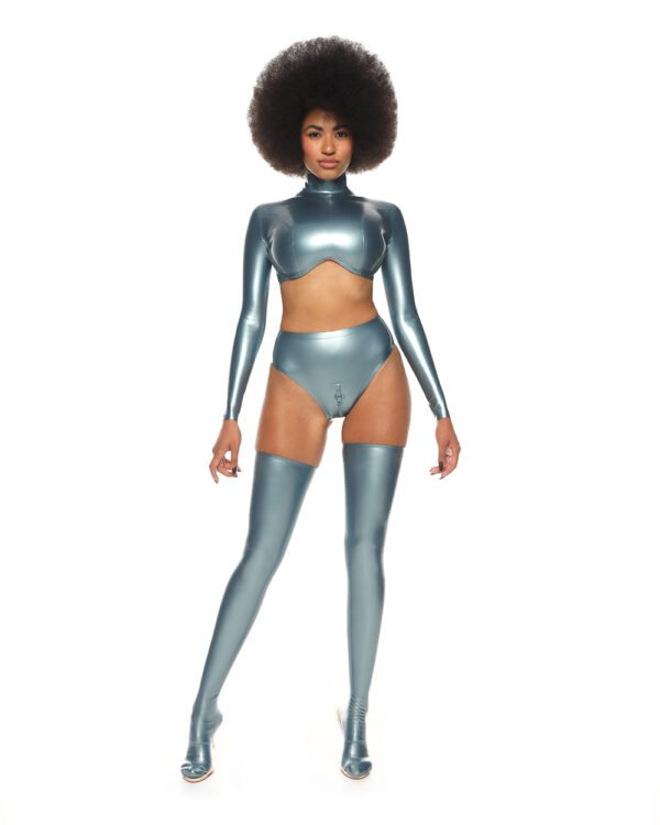 Stockings Stella latex Metallic Blue