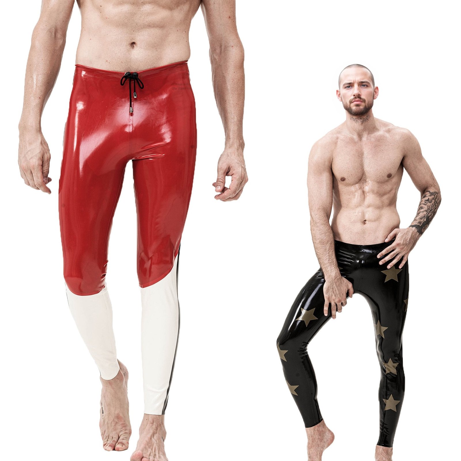 Catsuit Latex men pants rubber trousers Latex with Cargo Pants with 6 Pockets