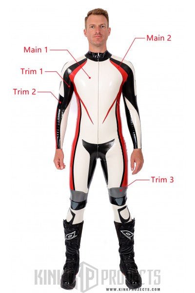 eurocat latex Male Logo Branded Motorcycle rubber Suit