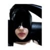 Latex Mask Hood Half Cover Eye Face with Zipper Handmade for Party Bodysuit