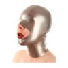 Latex Mask Hood Half Cover Eye Face with Zipper Handmade for Party Bodysuit