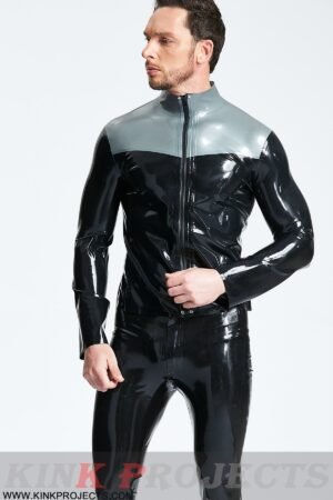 eurocat latex Male Front Zipper Casual Jacket